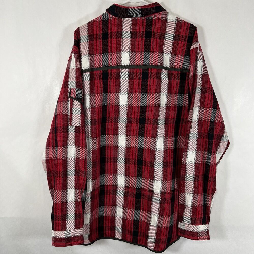 Parish Nation Button Up Flannel Shirt Men 3XL Red Black Plaid Heavyweight Cotton - Picture 10 of 13